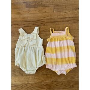 Tea Collection And Rare Editions Yellow Bubble Romper Set Size 6-9 Months Baby